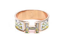 HERMES Enamel Rose Gold-Plated Hardware Accessories Bracelets Women's Gold