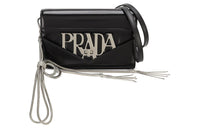 PRADA Leather Crossbody Bag, Shoulder Bag Women's Black
