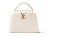 LOUIS VUITTON Capucines Wool Leather Capusin Shoulder Crossbody Handbag Small Size Women's White