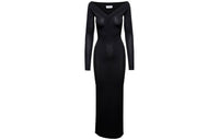 SAINT LAURENT V-Neck Knitted Long Dress