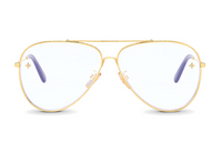 LOUIS VUITTON PILOT Alloy Frame Aviator Eyeglass Frame Women's Gold