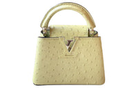 LOUIS VUITTON Capucines Ostrich Leather Capusin Shoulder Crossbody Handbag Extra Mini Women's Yellow