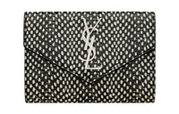 SAINT LAURENT Calfskin Wallet Women's Black/White