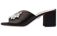MIU MIU Slide Slippers Women's Black