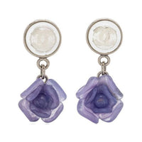 CHANEL 2001s Camelia Flower-pendant Drop Earrings