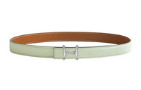 HERMES Leather Belts Women's Bubble Green/Gold
