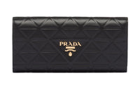 PRADA Leather Wallet Large Size Women's Black
