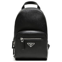 PRADA Leather Crossbody Bag Men's Black