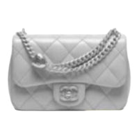 CHANEL Leather Crossbody Bag Shoulder Bag Mini Women's Silver Gray