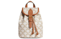 CELINE Canvas And Cow Leather Backpack Women's White