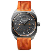 HERMES H08 Collection Wrist Watch Automatic Mechanical Movement Rubber Strap 42*39mm Gray Dial Unisex