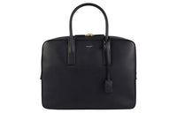 SAINT LAURENT Cow Leather Portable One Shoulder Crossbody Briefcases Men's Dark Blue