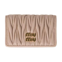 MIU MIU Quilting Nappa Leather Card Holder Women's Pink