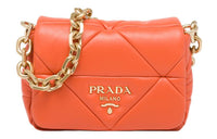 PRADA Leather Portable Crossbody Bag Shoulder Bag Women's Orange