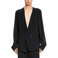 SAINT LAURENT Double Breasted V Neck Top
