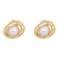 CELINE Les Perles CELINE Maillon Earrings In Brass With Gold Finish And Resin Pearls