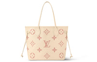 LOUIS VUITTON NEVERFULL Cow Leather Tote Combo Bag One Shoulder Handbag Medium Size Women's Cream White/Pink