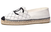 CHANEL Espadrilles Women's Black White