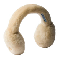 PRADA Wool Enamel Metal Earmuffs Women's Beige