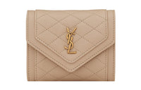 SAINT LAURENT GABY Lambskin Wallet Women's Light Brown