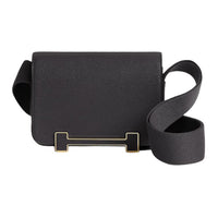 HERMES Geta Mysore Goat Skin Crossbody Bag Shoulder Bag Women's Black