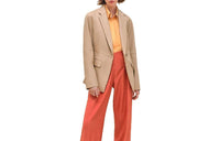 HERMES Leather Jacket Women's Beige