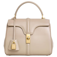 CELINE Calfskin Shoulder Bag, Crossbody Bag, Handbag Small Size Women's Light Beige