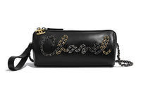 CHANEL Cow Leather Handbag Women's Black