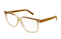 SAINT LAURENT Acetate Irregular Shape Eyeglass Frames Men's Brown
