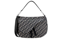 DIOR Saddle Leather Saddle Bag, Shoulder Bag, Crossbody Bag, Handbag Men's Beige And Black