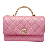 CHANEL Lambskin Portable Crossbody Bag Shoulder Bag Women's Pink