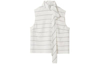 MIU MIU Tie-Neck Striped Sleeveless Top