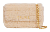 CELINE Shearling With Sheepskin Crossbody Bag Shoulder Bag Women's Natural