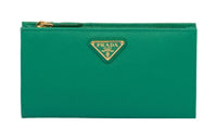 PRADA Saffiano Leather Wallet Large Size Women's Green