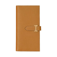 HERMES Bearn Epsom Calfskin Wallet Women's 2S Sesame Sesame-Colored