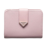 PRADA Calfskin Wallet Small Size Women's Snowflake Gypsum Pink