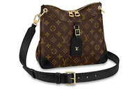 LOUIS VUITTON Odeon Coated Canvas With Leather Trim Handbag, Shoulder Bag, Crossbody Bag Small Size Women's Black