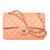 CHANEL Classic Flap CF Lambskin Shoulder Bag Crossbody Bag Handbag Small Size Women's Light Orange