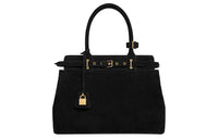 CELINE Suede Calfskin Shoulder Bag Crossbody Bag Handbag Regular Women's Black