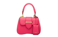 PRADA Cow Leather Shoulder Bag Crossbody Bag Handbag Women's Rose Red