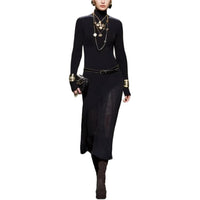 CHANEL FW24 Long-Sleeved Dresses Women's Black