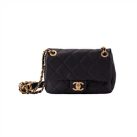 CHANEL Calfskin Shoulder Bag Crossbody Bag Mini Unisex Black
