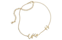 CHANEL Metal Rhinestone Necklaces Women's Gold