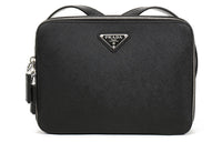 PRADA Symbole Cow Leather Small Square Messenger Bag Shoulder Bag Backpack Unisex Black/Silver