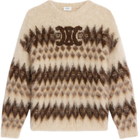 CELINE Crew Neck Sweater In Fair Isle Mohair