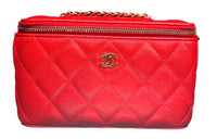 CHANEL Calfskin Box Bag, Shoulder Bag, Crossbody Bag Women's Red