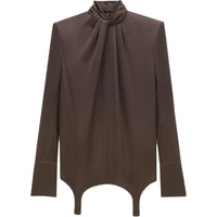 SAINT LAURENT Twist Neck Garter Blouse