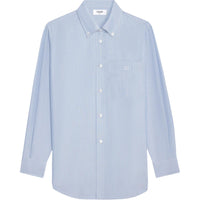 CELINE Tomboy Logo Embroidered Striped Shirt