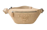 PRADA Raffia Fanny Pack Men's Natural