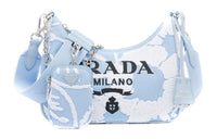 PRADA Re Edition Fabric 3 in 1 Handbag, Shoulder Bag, Crossbody Bag Women's Blue/White